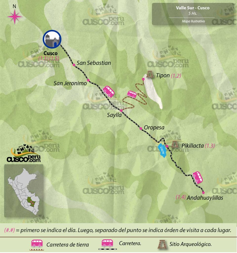 mapa tour Valle Sur 5h