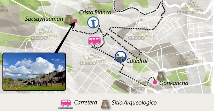 Mapa de localização de Sacsayhuamán. Fonte: CuscoPeru.com