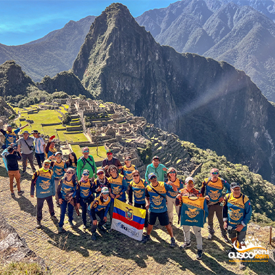 Cyclists in Machu Picchu